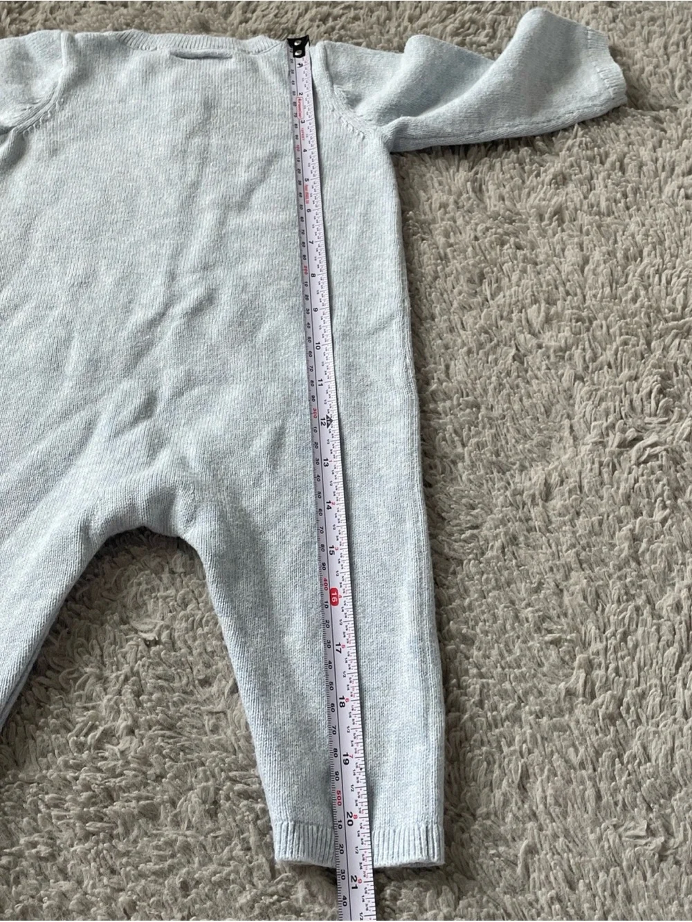 Baby Gap Sweater Romper Jumpsuit Blue  Henley One-Piece Cozy Footless 6-12 month